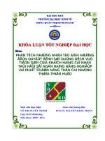 Phân tích những nhân tố ảnh hưởng đến quyết định sử dụng dịch vụ tiền gửi của khách hàng cá nhân tại NH nông nghiệp và phát triển nông thôn chi nhánh TT huế 