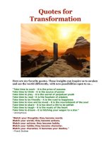 Tài liệu Quotes for Transformation pdf