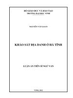 Khảo sát địa danh ở hà tĩnh 