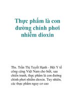 Tài liệu Thực phẩm là con đường chính phơi nhiễm dioxin pptx