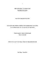 Xây dựng hệ thống thông tin marketing tại công ty cổ phần đầu tư và sản xuất việt hàn 