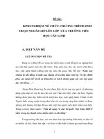 Tài liệu KINH NGHIỆM TỔ CHỨC CHƯƠNG TRÌNH SINH HOẠT NGOÀI GIỜ LÊN LỚP pptx