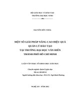 Một số giải pháp nâng cao hiệu quả quản lý đào tạo tại trường đại học văn hiến thành phố hồ chí minh 