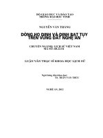 Dòng họ đinh và đinh bạt tụy trên vùng đất nghệ an luận văn thạc sĩ lịch sử 