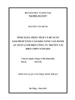Tính toán, phân tích và đề xuất giải pháp nâng cao khả năng vận hành an toàn lưới điện công ty truyền tải điện 2 đến năm 2015 