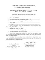 Tài liệu Đơn đăng ký hoạt động của chi nhánh ppt