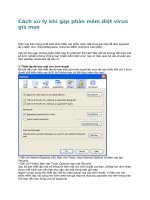 Tài liệu Cách xử lý khi gặp phần mềm diệt virus giả mạo doc
