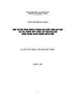 Một số giải pháp quản lý nâng cao chất lượng dạy học tại các trường THPT công lập trên địa bàn quận thanh xuân thành phố hà nội luận văn thạc sĩ khoa học giáo dục 