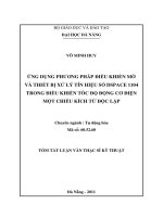 Ứng dụng phương pháp điều khiển mờ và thiết bị xử lý tín hiệu số dspace 1104 trong điều khiển tốc độ động cơ điện một chiều kích từ độc lập 