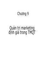 Quản trị marketing định giá trong THương mại quốc tế