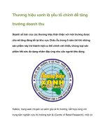 Tài liệu Thương hiệu xanh là yếu tố chính để tăng trưởng doanh thu pptx