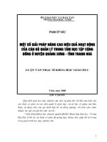 Một số giải pháp nâng cao hiệu quả hoạt động của cán bộ quản lí trung tâm học tập cộng đồng ở huyện quảng xương   tỉnh thanh hoá 