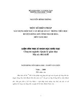 Một số biện pháp xây dựng đội ngũ cán bộ quản lý trường tiểu học huyện đông sơn tỉnh thanh hoá đến năm 2015 