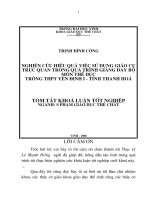 Nghiên cứu hiệu quả việc sử dụng giáo cụ trực quan trong quá trình giảng dạy bộ môn thể dục trường THPT yên định i   tỉnh thanh hoá 