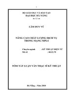 Nâng cao chất lượng dịch vụ trong mạng MPLS 