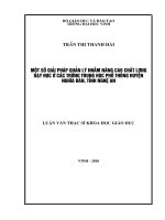 Một số giải pháp quản lý nhằm nâng cao chất lượng dạy học ở các trường trung học phổ thông huyện nghĩa đàn, tỉnh nghệ an 