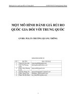 MỘT mô HÌNH ĐÁNH GIÁ rủi RO QUỐC GIA đối với TRUNG QUỐC 