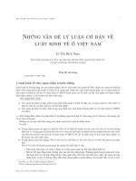 Bài giảng luật kinh tế:Những vấn đề lý luận cơ bản về luật kinh tế ở việt nam
