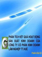 Slide phân tích kết quả hoạt động kinh doanh của công ty cổ phần kinh doanh lâm nghiệp thừa thiên huế 