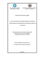 Nguyên nhân và ảnh hưởng của đầu tư trực tiếp nước ngoài cơ sở cho việc điều chỉnh chính sách tại tỉnh thanh hóa, việt nam 