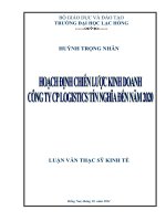 Hoạch định chiến lược kinh doanh công ty cổ phần logistics tín nghĩa đến năm 2020 