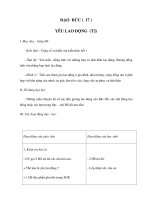 Tài liệu ĐẠO ĐỨC - YÊU LAO ĐỘNG pptx