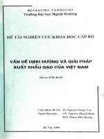 Vấn đề định hướng và giải pháp xuất khẩu gạo của việt nam 