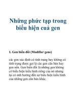 Tài liệu Những phức tạp trong biểu hiện cuả gen pdf