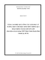 Nâng cao hiệu quả công tác giáo dục lý tưởng XHCN cho học sinh THPT thông qua hoạt động ngoài giờ lên lớp 