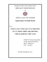 Nâng cao năng lực của nhà đầu tư cá nhân trên thị trường chứng khoán việt nam 
