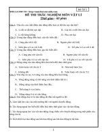 Tài liệu ĐỀ THI TRẮC NGHIỆM MÔN VẬT LÍ ppt