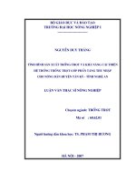 Tình hình sản xuất trồng trọt và khả năng cải thiện hệ thống trồng trọt góp phần tăng thu nhập cho nông dân huyện tân kỳ, tỉnh nghệ an 