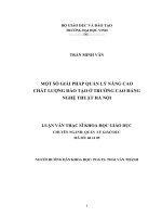 Một số giải pháp quản lý nâng cao chất lượng đào đạo ở trường cao đẳng nghệ thuật hà nội luận văn thạc sĩ khoa học giáo dục 