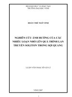 Nghiên cứu ảnh hưởng của các nhiễu loạn nhỏ lên quá trình lan truyền soliton trong sợi quang 