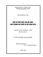 Một số tích chất của độ cong theo phương hai chiều và độ cong ricci luận văn thạc sỹ toán học 