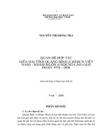 Quan hệ hợp tác giữa hai tỉnh quảng bình ( CHXHCN việt nam )   khăm muộn ( CHDCND lào ) giai đoạn 1976   2006 
