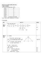 Gián án đáp án và biểu điểm đề kiểm định