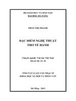 Đặc điểm nghệ thuật thơ tế hanh 
