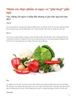 Nhóm các thực phẩm có nguy cơ 