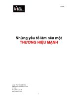 Những yếu tố làm nên một THƯƠNG HIỆU MẠNH