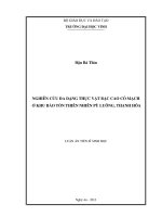 Nghiên cứu đa dạng thực vật bậc cao có mạch ở khu bảo tồn thiên nhiên pù luông, thanh hóa  
