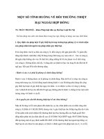 Tài liệu MỘT SỐ TÌNH HUỐNG VỀ BỒI THƯỜNG THIỆT HẠI NGOÀI HỢP ĐỒNG docx