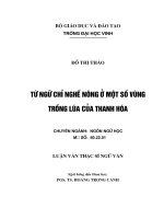 Từ ngữ chỉ nghề nông ở một số vùng trồng lúa của thanh hóa luận văn thạc sỹ ngữ văn 