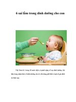 Tài liệu 6 sai lầm trong dinh dưỡng cho con ppt