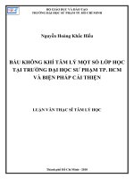 Bầu không khí tâm lý một số lớp học tại trường đại học sư phạm TP HCM và biện pháp cải thiện 