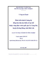 Phát triển kinh tế nông hộ đồng bào đan tộc thiểu số tại chổ thuộc vườn đệm quốc giá cư giang sin, tỉnh đaklac 