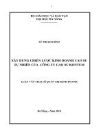 Xây dựng chiến lược kinh doanh cao su tự nhiên của công ty cao su kon tum 