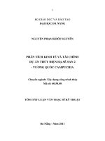 Phân tích kinh tế và tài chính dự án thủy điện hạ sê san   vương quốc campuchia 