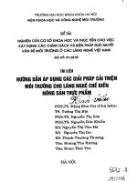 Nghiên cứu cơ sở khoa học và thực tiễn cho việc xây dựng các chính sách và biện pháp giải quyết vấn đề môi trường ở các làng nghề việt nam 