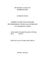 Nghiên cứu khả năng tổng hợp pectinesterase và polygalacturonase của aspergillus niger 